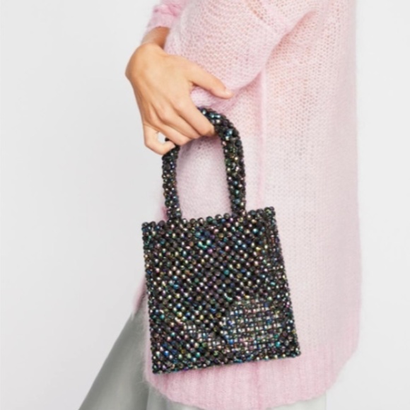 beaded mini tote bag